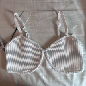 Babaton Sculpt Knit Bralette Bra in white